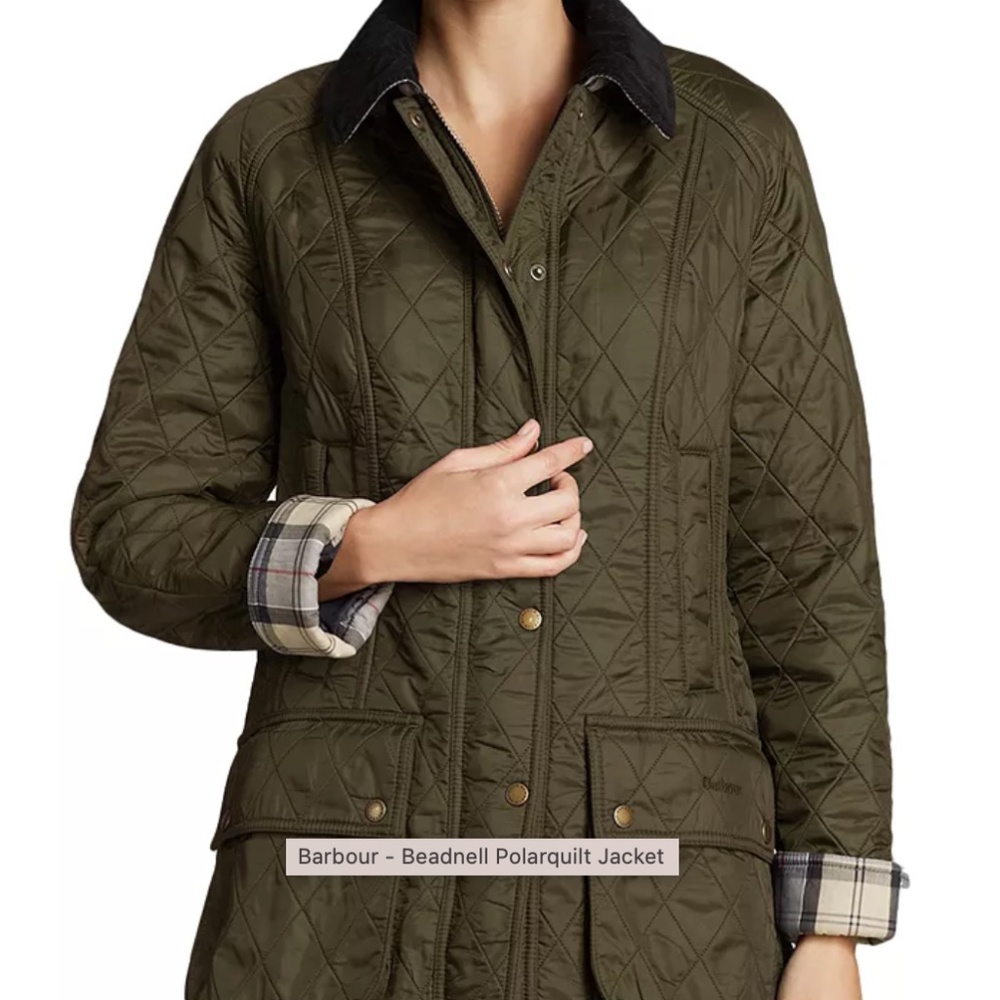 Barbour Beadnell Polarquilt Jacket Olive SZ 14